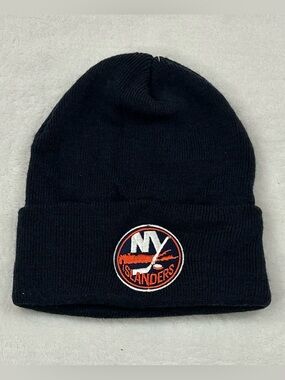 New York Islanders NHL Hockey Team Logo Winter Knit Cuffed Beanie Hat Cap OSFM